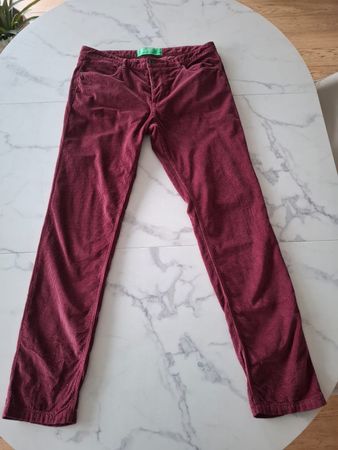 Benetton Herren Cordhose Gr. 52 – Bordeaux / Weinrot