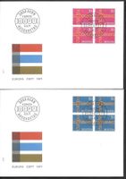 2 FDC 496 - 497 Serie Viererblöcke Europamarken ET 3.5.1971