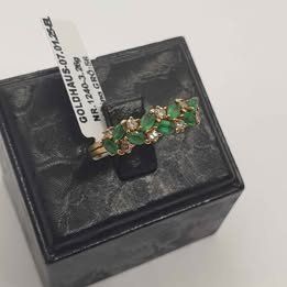 Ringe: Echt 18K Gold - Brilliant, Smaragd Ring – Gebraucht aus Luzern von Luzern-Goldhaus 1