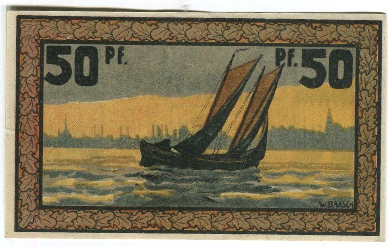 Banconote: Notgeld "50 Pfennig. Eckernförde 1921" – Usato da Basel venduto da Butsch5 1