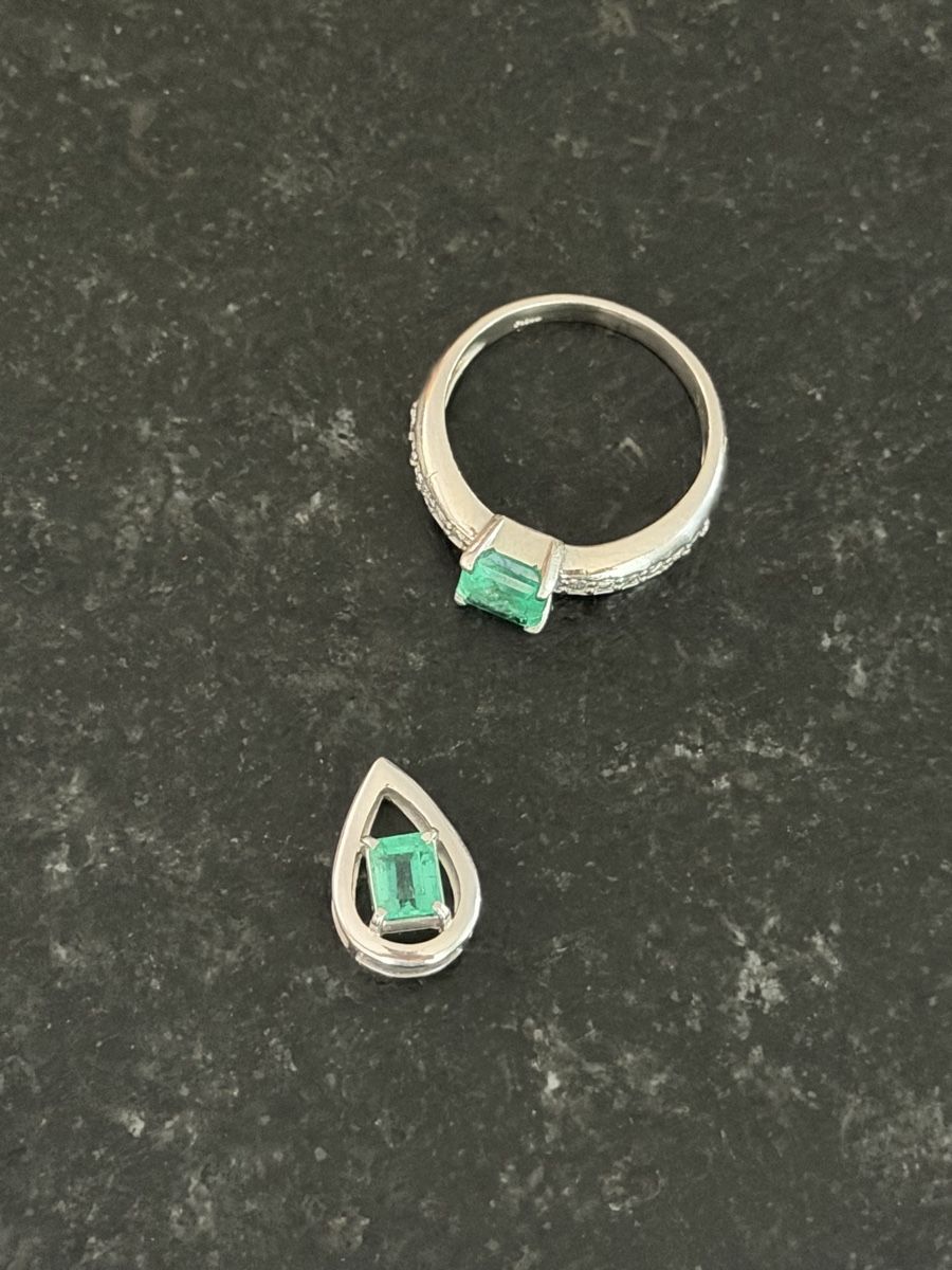 Bagues: Ring with emerald and diamonds 52 – D'occasion à Affeltrangen par SteFio88 3