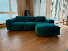 Pfister Ecksofa  Supervelvet Petrol  251×171 cm