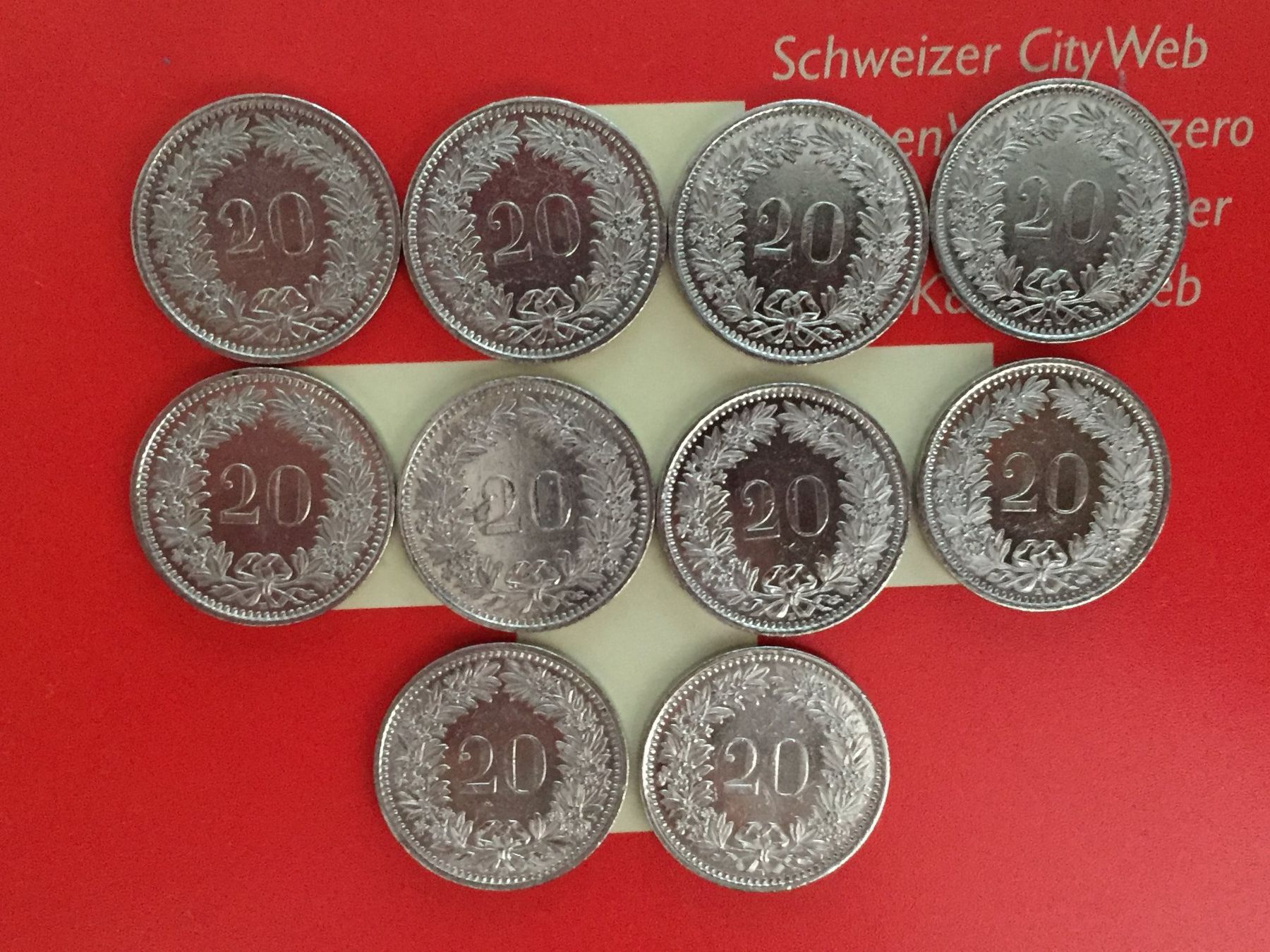 Alle Münzen: 20 Rappen 2000 - 2009 komplett – Gebraucht aus Elsau von herbybay 4