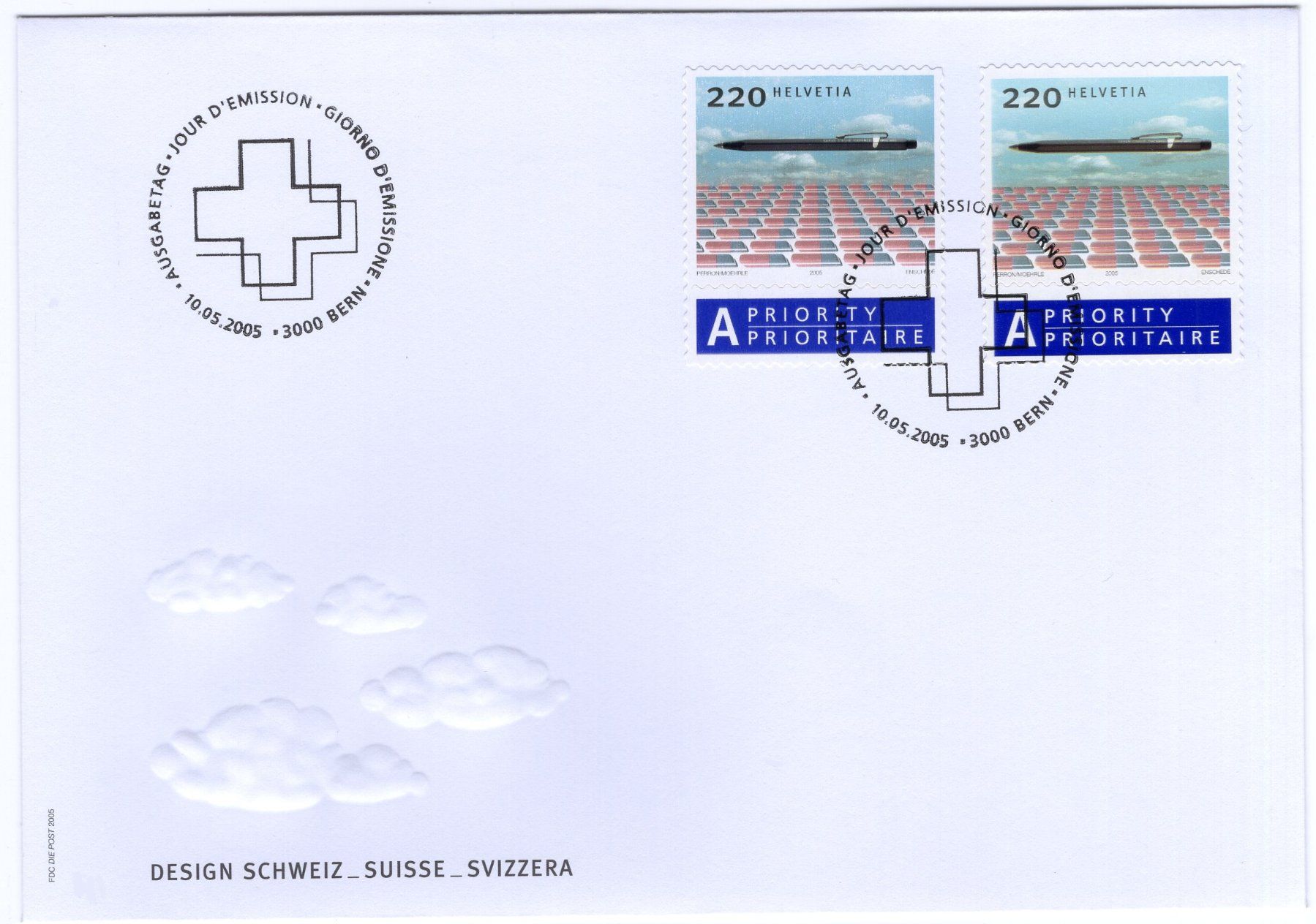 Tutti i francobolli: 2005 Fixpencil auf seltenem Combo-FDC – Usato da Eglisau venduto da Chperfins