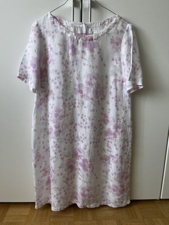 Kleid 120% Lino, weiss-lila, Gr. 40