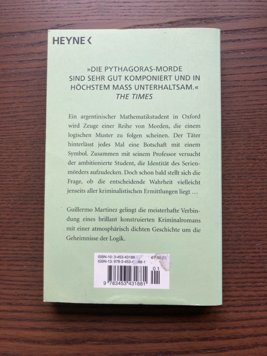 Libri: Die Pythagoras Morde – Usato da Basel venduto da mer_yx9k 1