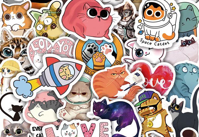 50 Stk. Sticker Aufkleber - Coole Katzen (Neu und originalverpackt) in ...