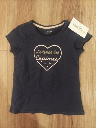 Mädchen T-Shirt dunkelblau 110 (Fabrikneu)