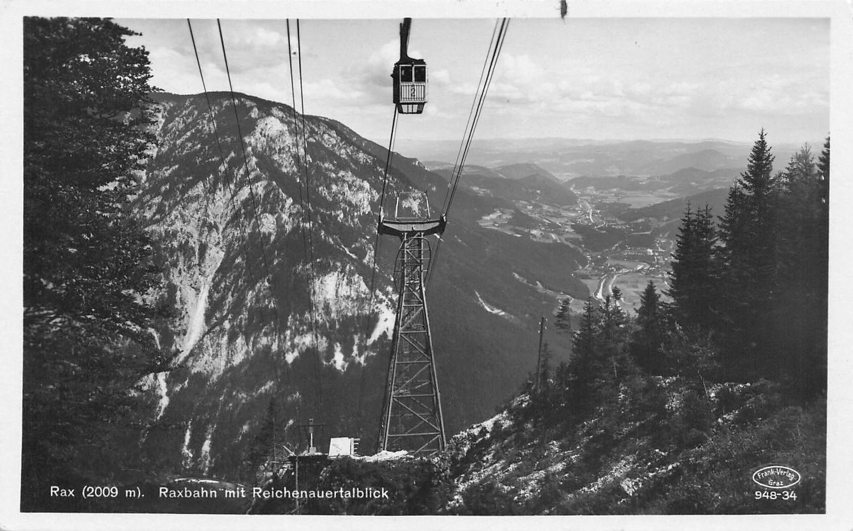 Cartoline postali: Rax bahn mit reichenauertablick Gondelbahn – Usato da Biasca venduto da Blenio71