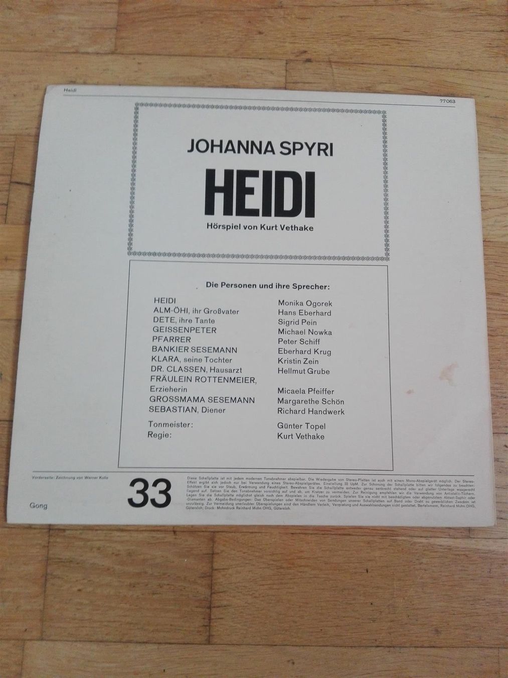 Schallplatten: Heidi   (LP - Hörspiel) – Gebraucht aus St.Galllen von elkaphone 6