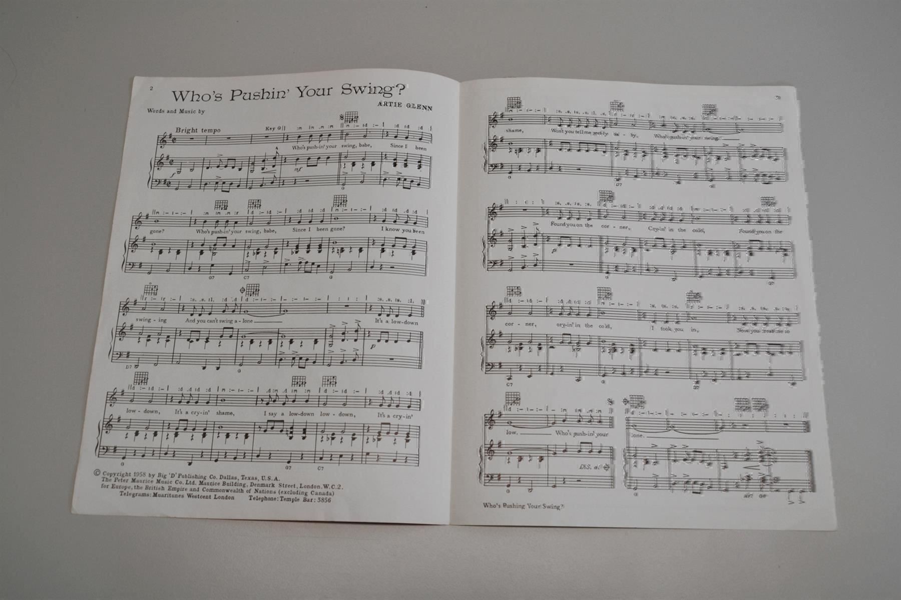 Bücher: Orig. 50's Songbook: GENE VINCENT – Gebraucht aus Frenkendorf von Yard-Sale-2000 1