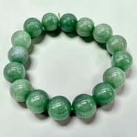 Bracelet en jade vert naturel, perles rondes, parfait état