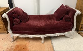 Antike Bergère-Recamière im Louis XV-Stil 