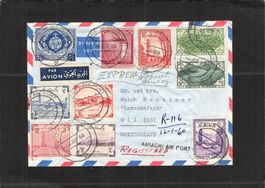 Flugbrief: Pakistan(Karachi) - Wil SG ,gel.  12.1.1960