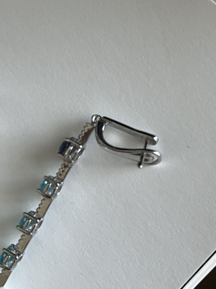 Boucles d'oreille: Orecchini 925 argento con perla e pietre blu – D'occasion à Locarno par cichita 3
