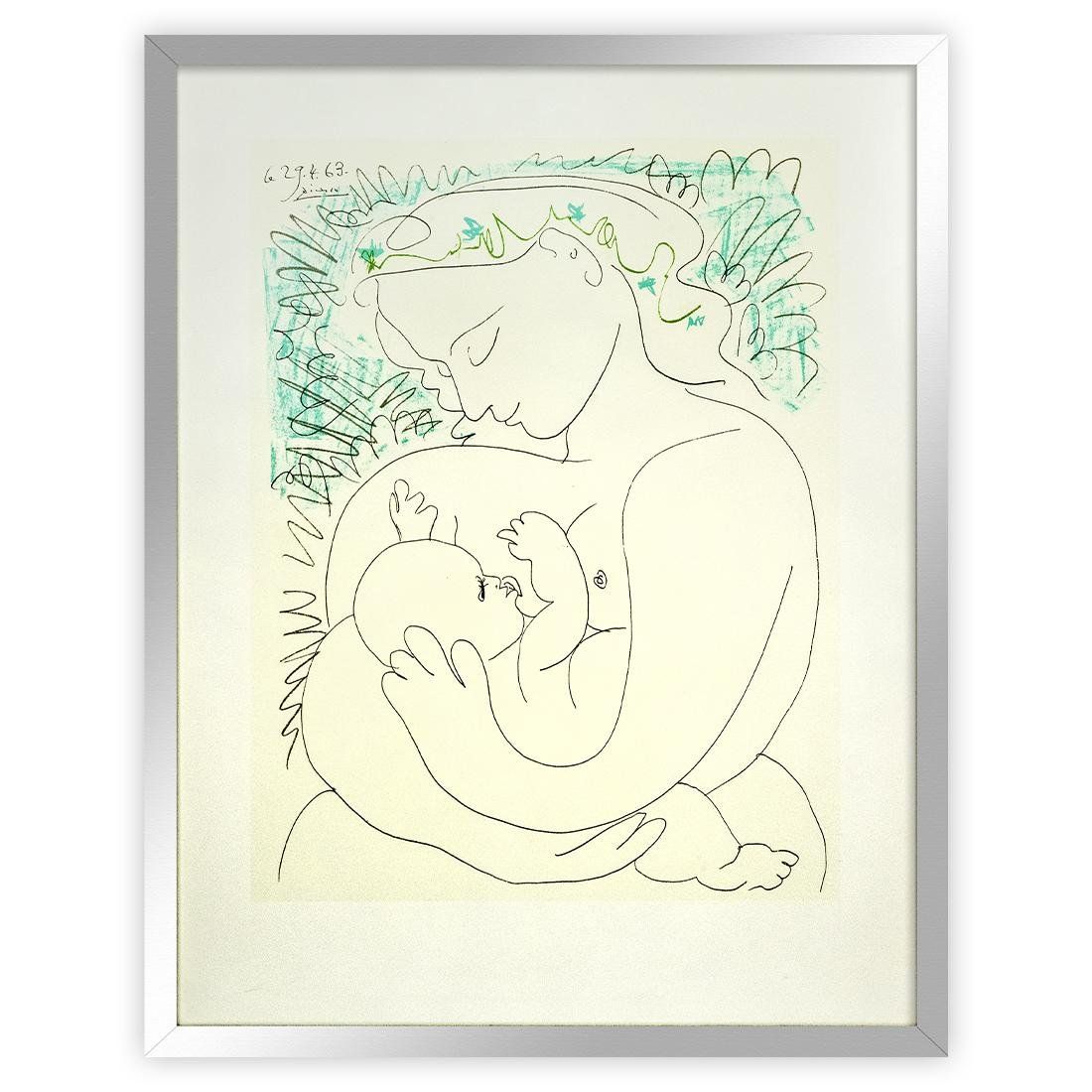 Grafica & Litografie: Pablo Picasso - Maternitè 1963 - Gerahmt – Usato da Lugano venduto da Historianlugano