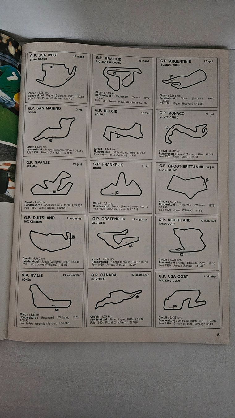Documenti: Formel 1 Programmheft Zolder GP Belgien 1981 – Usato da Wangen SZ venduto da Auction-Sea 6