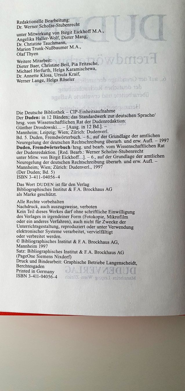 Libri: Duden: Das Fremdwörterbuch – Usato da Hettlingen venduto da Freak50 2