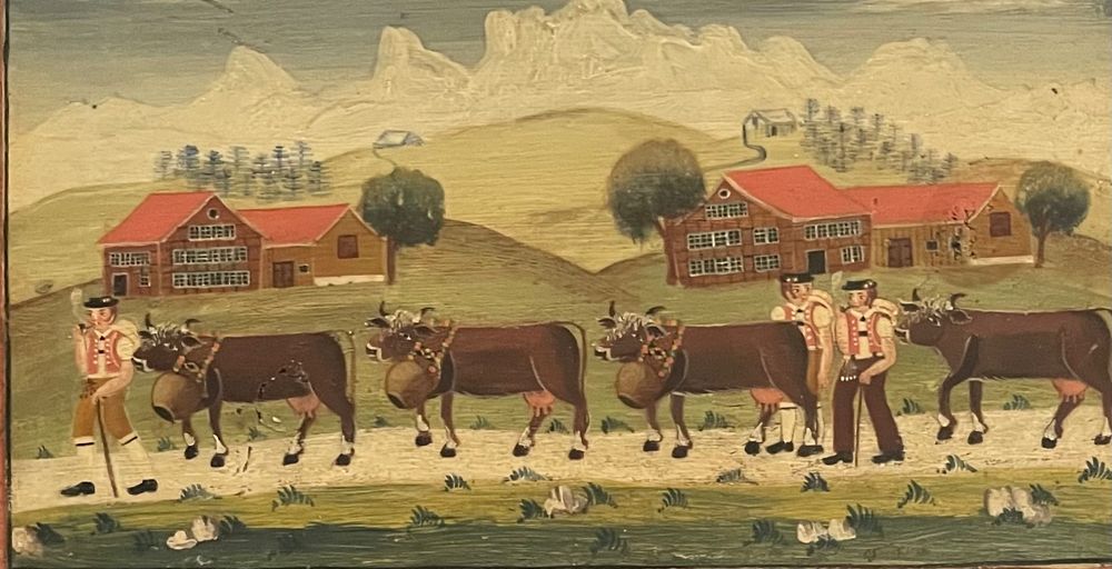 Alte Alpenaufzug Appenzeller Gemälde | Kaufen auf Ricardo