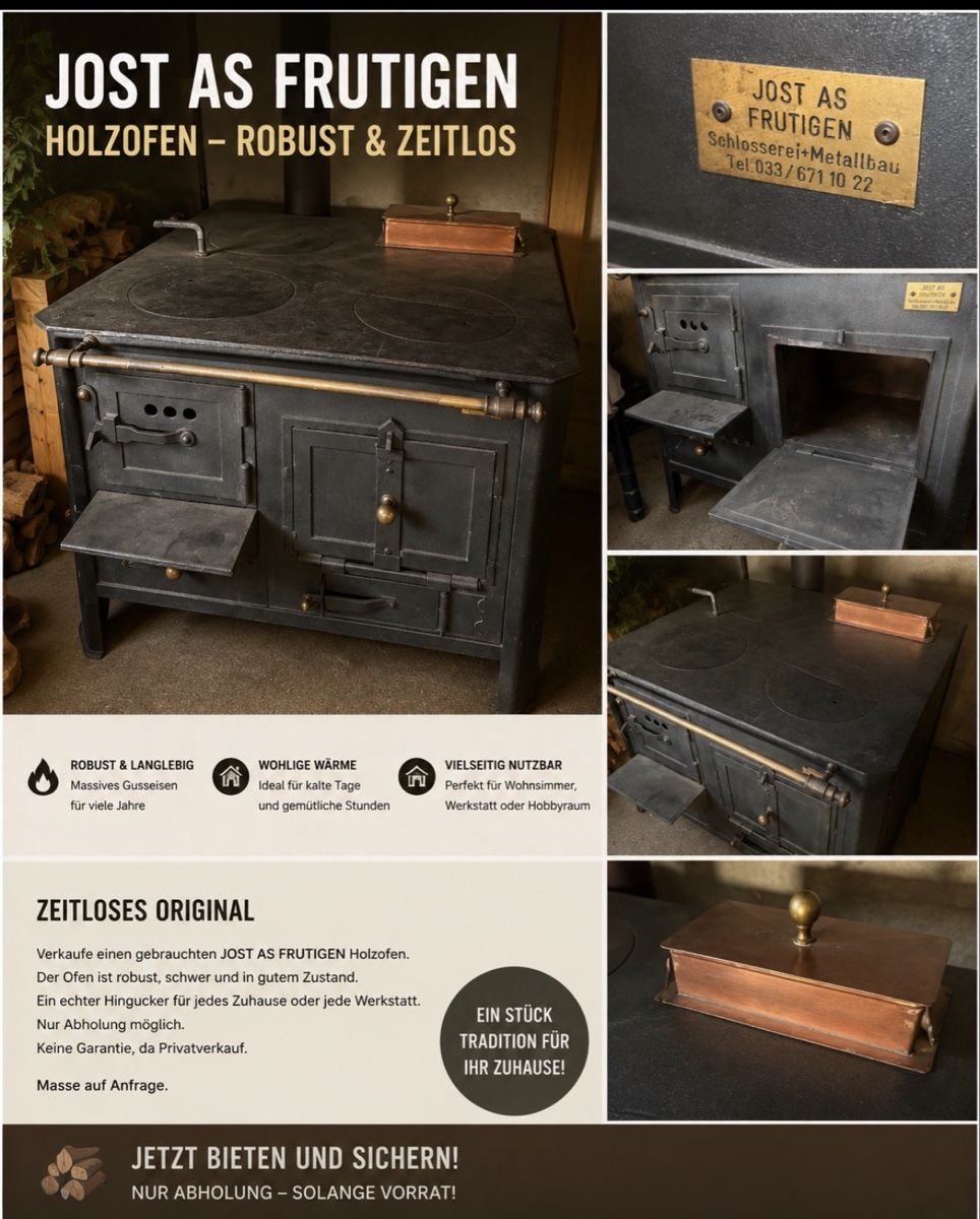 Altri mobili d'antiquariato: JOST AS FRUTIGEN Holzofen - Robust & Zeitlos – Usato da Plasselb venduto da SeislerBrocki