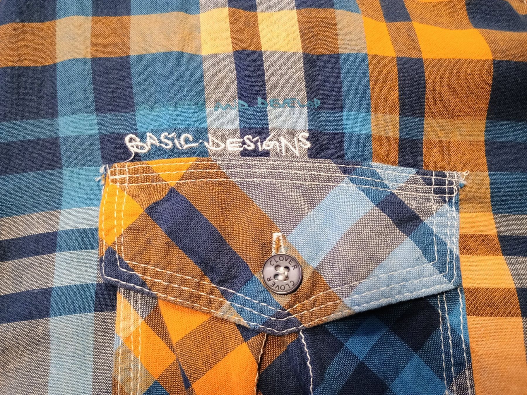 Camicie: Herren Freizeithemd blau/orange kariert – Usato da Zürich venduto da d0miNik. 3