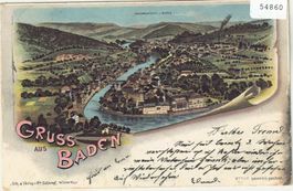 Gruss aus Baden - Litho
