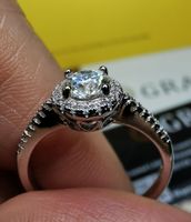 Bague argent avec diamant de moissanite 0,5 ct certifié GRA