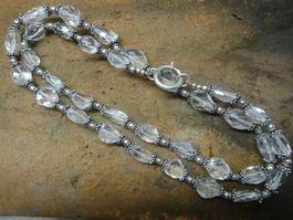 Bergkristall Kette im Rosenschliff