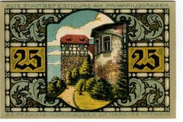 Notgeld "25 Pfennig. Nordhausen 1921"