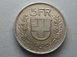 5 Fr.  1950  -  ungereinigt  -