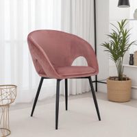 4 Esszimmerstühle aus rosa Samt, weich und schick
