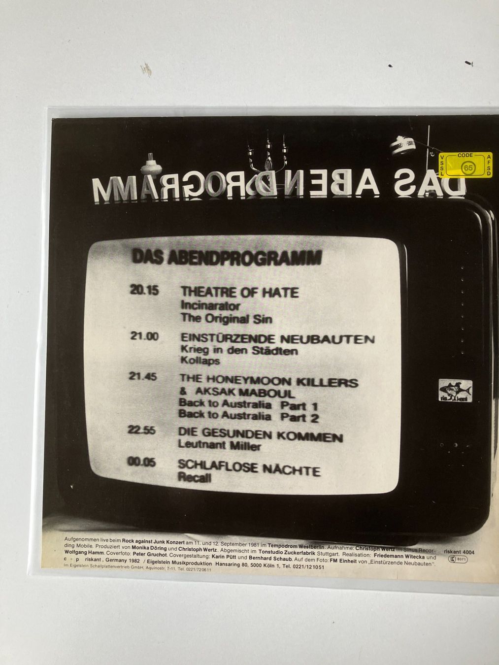 Schallplatten: Das Abendprogramm – Gebraucht aus Aarwangen von Jukebox3 2