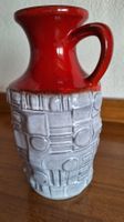 Vintage Keramik Henkel-Vase ,rot /weiss Nummeriert