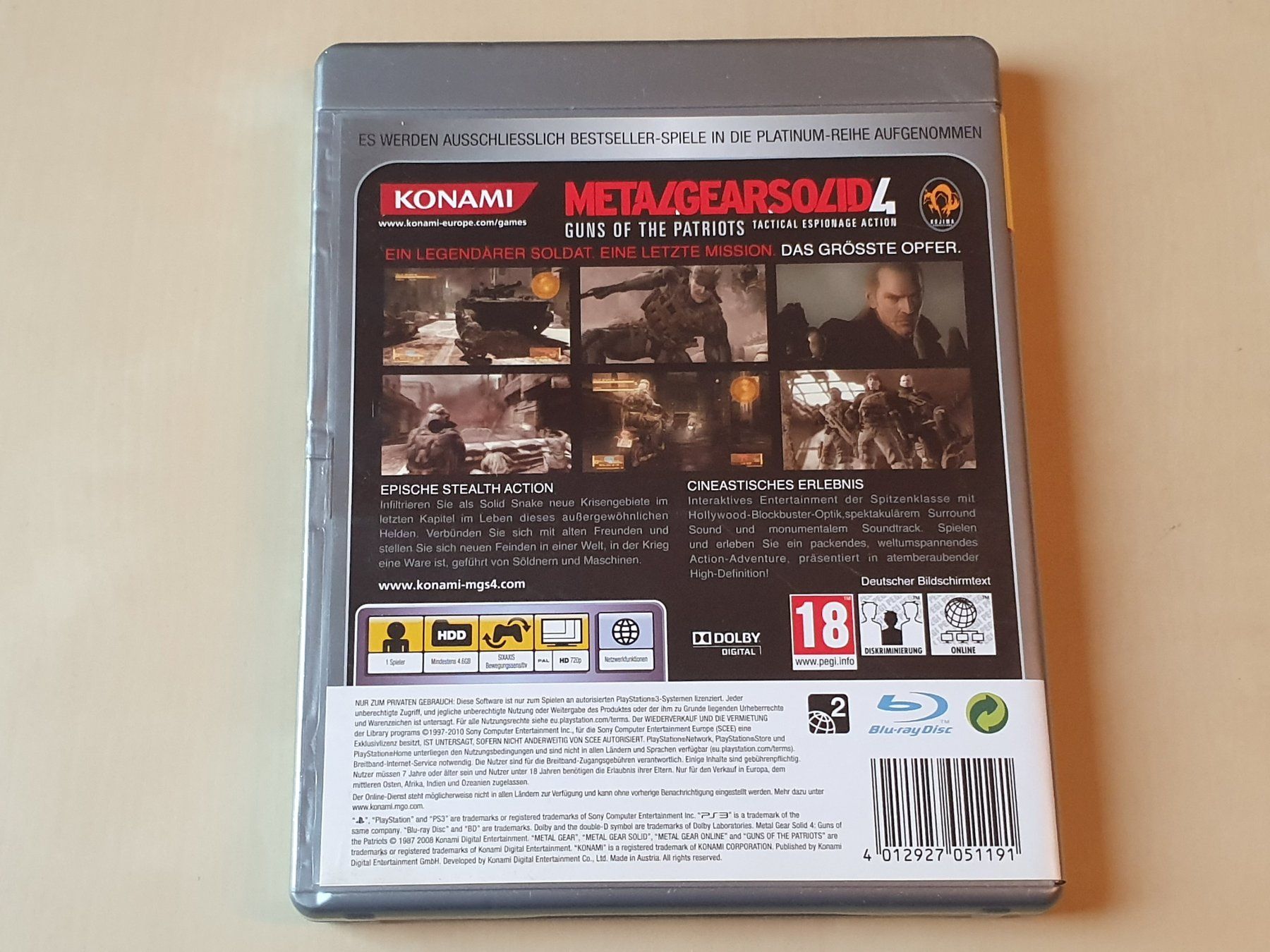 Sony Spiele: Metal Gear Solid 4 – Gebraucht aus Stansstad von collectorsshop 1