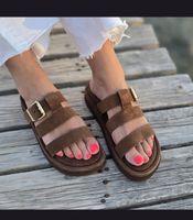 Braune Ledersandalen, handgefertigt, Grösse 39