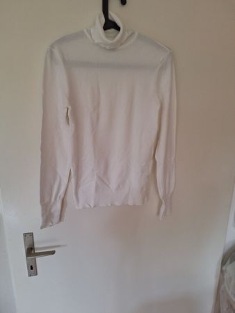 Rollkragenpullover, weiss, Gr. M