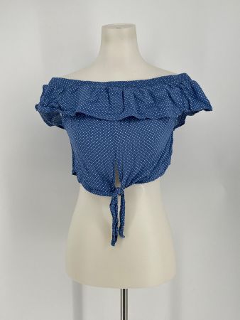 Blaues Carmen Crop Top Gr. M Tally Weijl