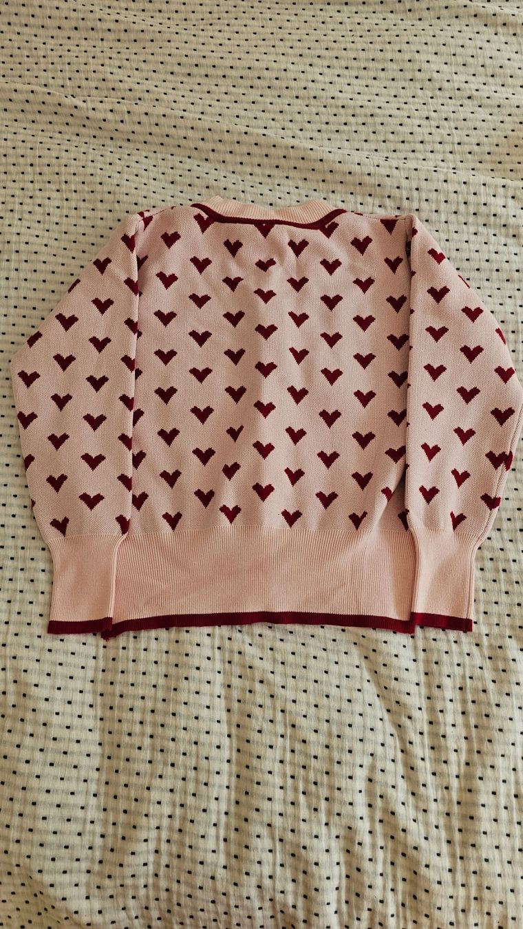 Giacche: Cardigan rose à coeurs rouges, taille S – Nuovo (secondo la descrizione) da Lausanne venduto da feathernox 3