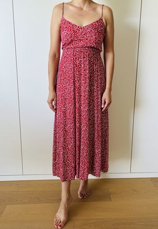 Sommerkleid Rot geblümt Grösse S