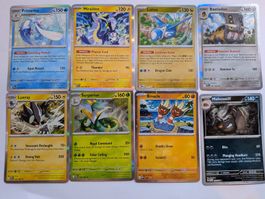 8-teiliges Set mit Holo & Reverse Holo Pokemon Karten 