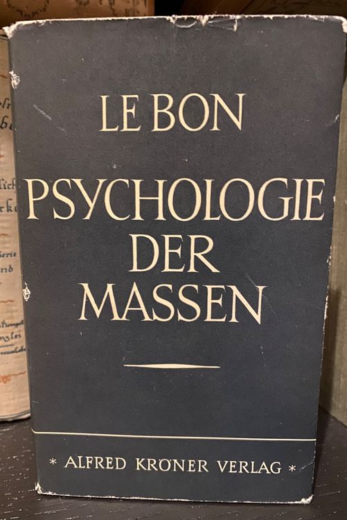 Psychologie der Massen Gustave Le Bon 1961 Kaufen auf Ricardo