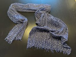 Blauer Schal mit Muster, 60 x 210cm