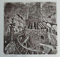 Exlibris Oleg Dergatchov - Original Radierung signiert