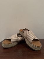Catwalk Sandalen, Grösse 41, beige gestreift, Sommer!