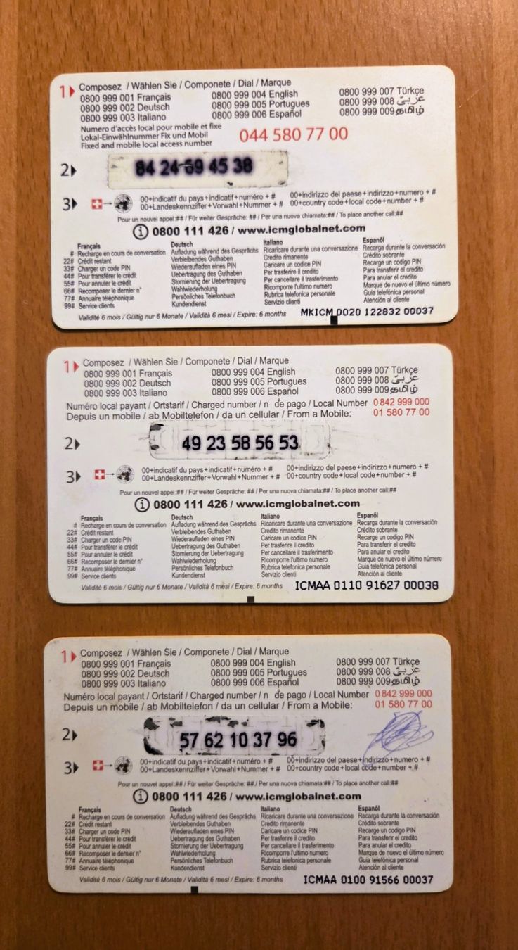Schede telefoniche: DIVERSE - PREPAID - SCHWEIZ – Usato da Brüttisellen venduto da Nighttrain 1