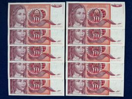 ***  Belgrad 1990 - Jugoslawien 10 x 10 Dinara UNC