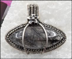 TOURMALINE, Turmalin Quarz Anhänger 925 Silber