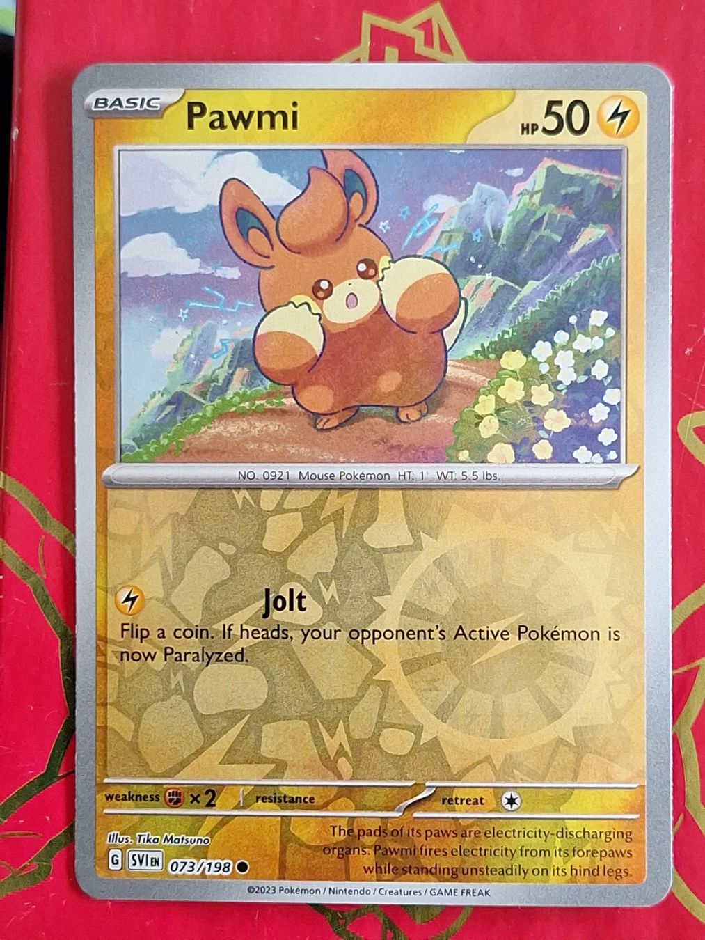 Pokémon Carte collezionabili: Pawmi - Pokemon Reverse Holo Scarlet Violet Base – Usato da Altstätten SG venduto da GGsGameshop