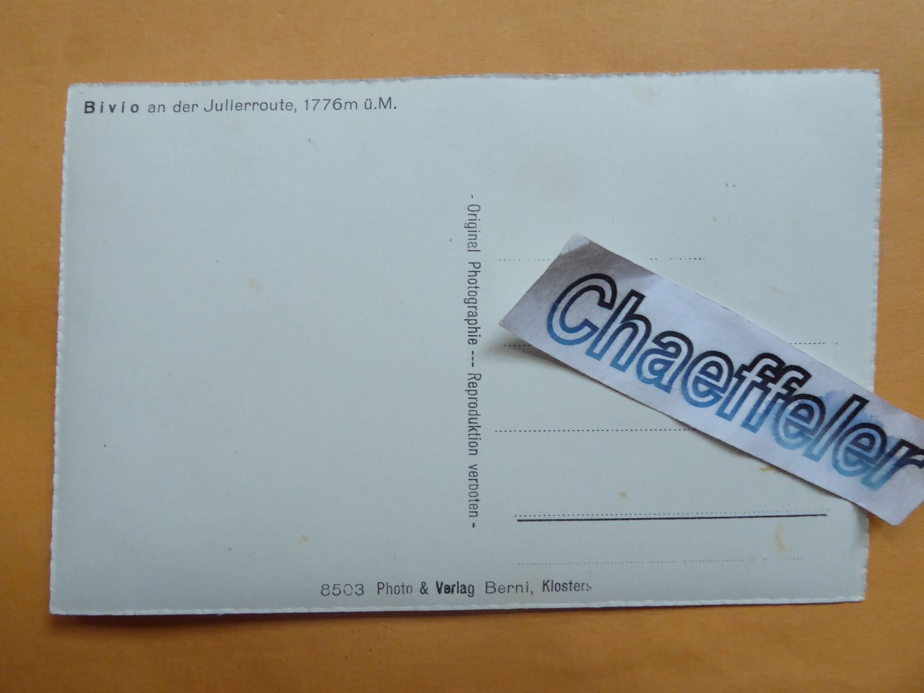 Cartes postales: Bovio an der Julierroute – Neuf (Voir description) à Zürich par Chaeffeler 1