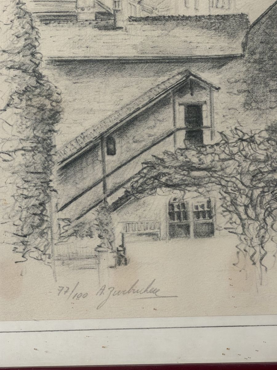 Gemälde: Drawing Le Bourg de St-Prex Framed  – Gebraucht aus Lausanne von vas_cdb2 3